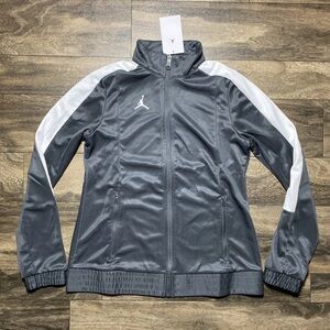 Nike Air Jordan Jumpman Full Zip Basketball Jacket Women's Size Small Gray White